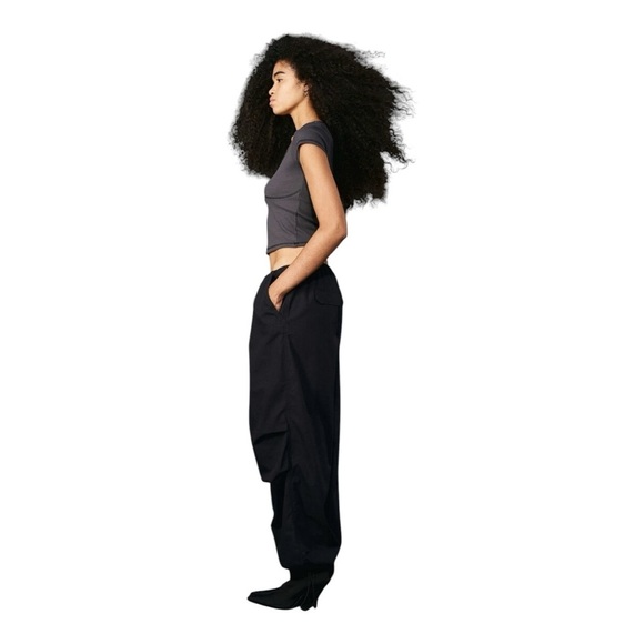 H&M Black Parachute Pants - Size Medium - Picture 10 of 13